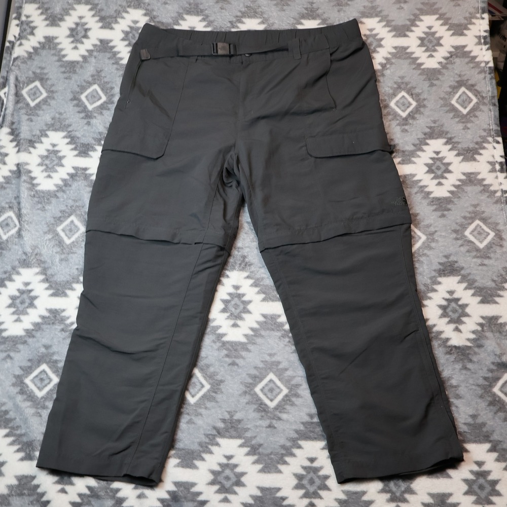 The North Face Mens Convertible Hiking Pants Gray Zip Off Cargo 38x29